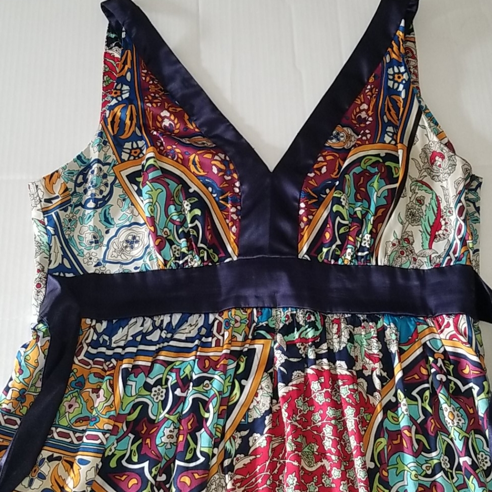 Boho Silky  V neck dress.